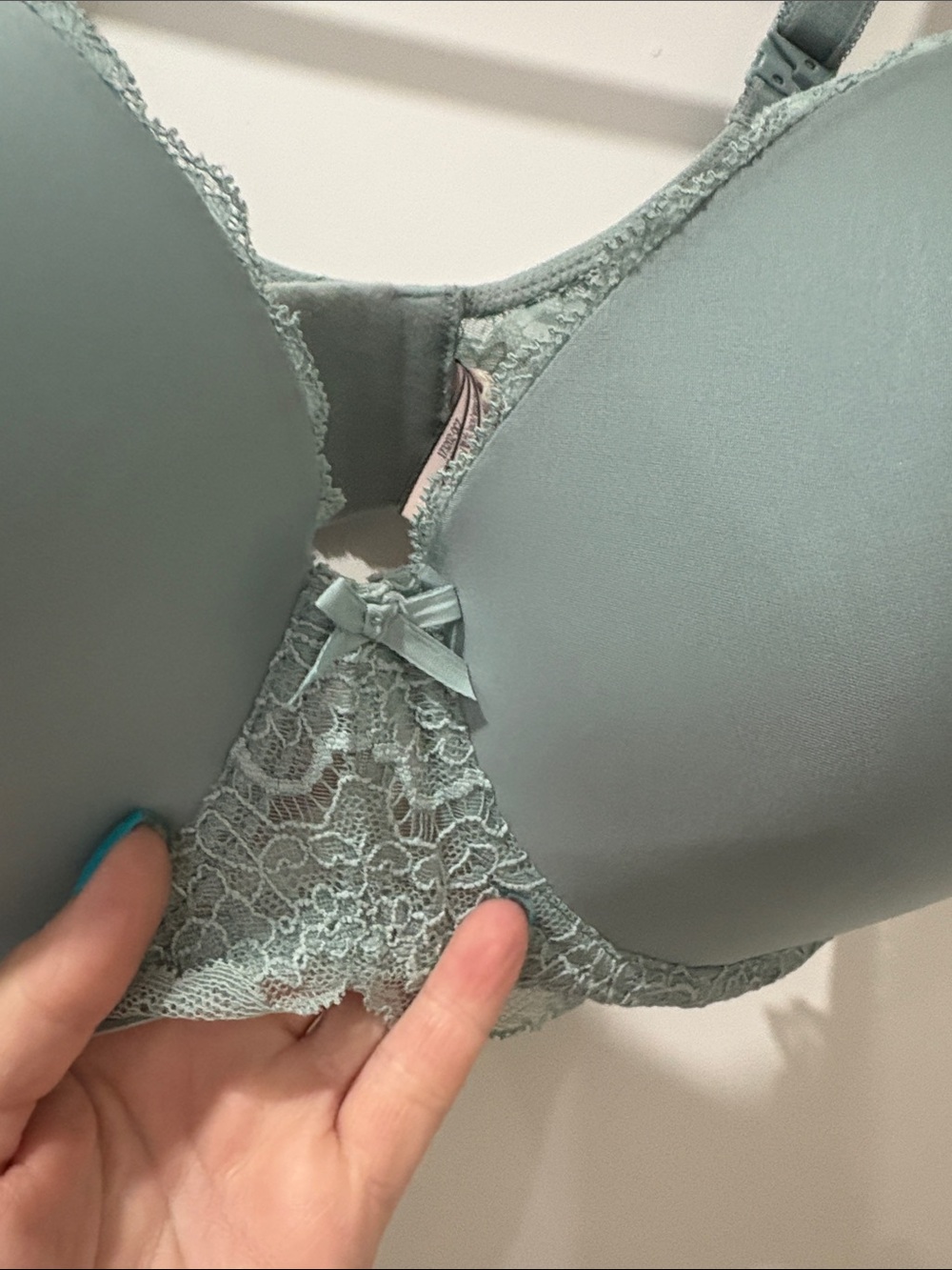 Light Seafoam Lace Underwire Bra - Seafoam Green.  No damage 38DDD